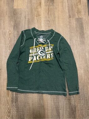 NFL Green Long-Sleeve Lace-Up Packers Tee